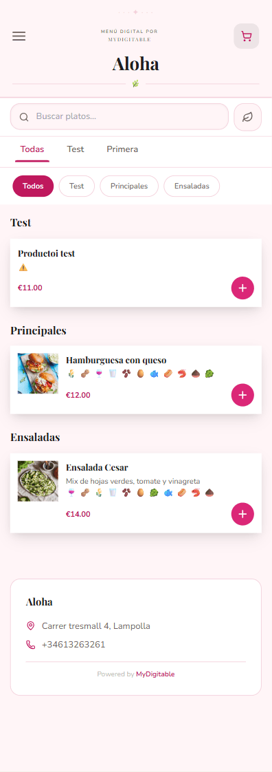 Carta digital QR